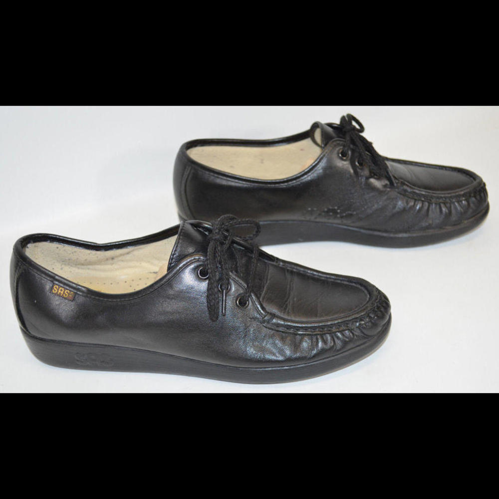 SAS Black Shoes Walking Handsewn Lace Up Made in USA Women's 8 N